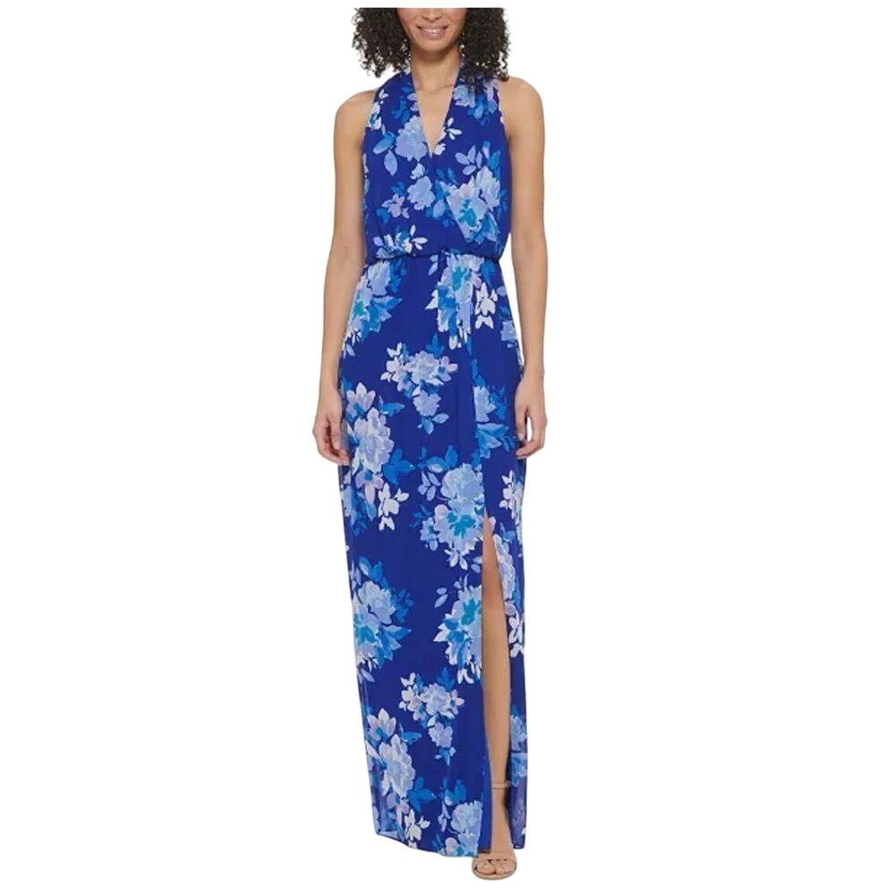 JESSICA HOWARD $118 Floral V-Neck Sleeveless Maxi Dress Size 8